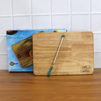 ALVENZA Wooden Cutting Board with Ergonomic Knife – Durable & Compact Set