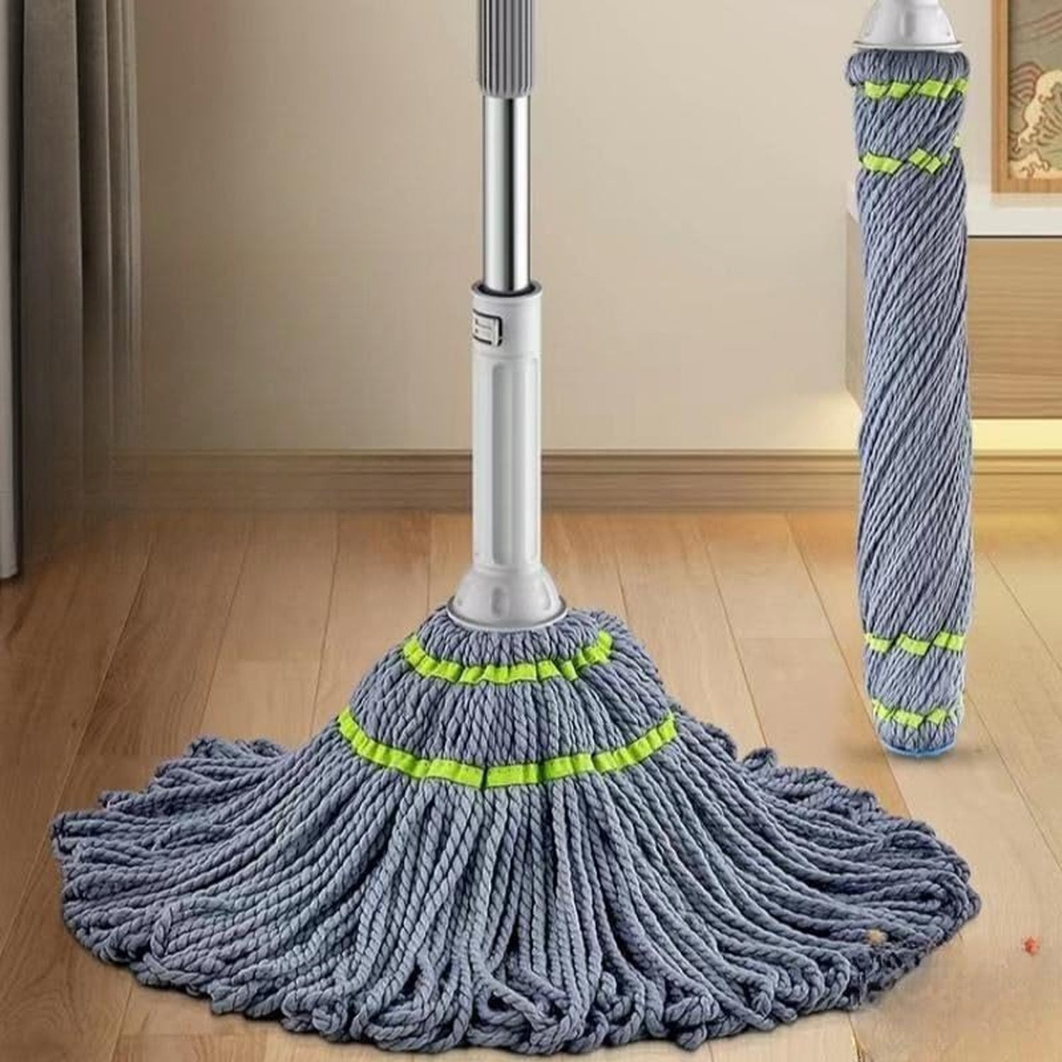 ALVENZA Self Wringing Mop – Stainless Steel Handle for Easy Floor Cleaning