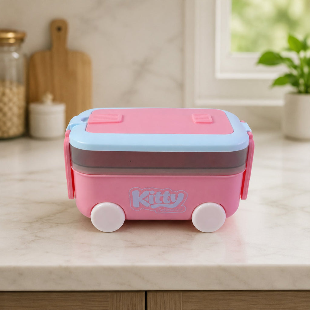 Kids Car Shape Lunch Box with Wheels Fun and Leakproof Design - Detail View 8