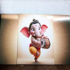 Ganesha Religious Wall Art Vibrant 3 Panel MDF Frame - Detail View 8