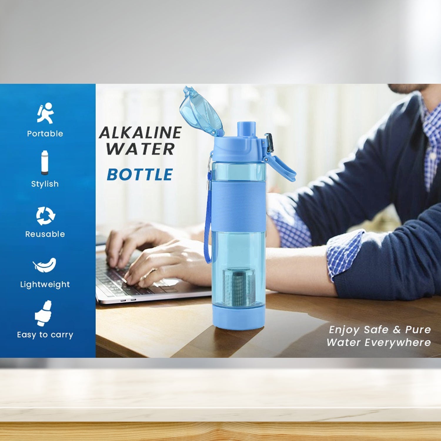 ALVENZA Alkaline Water Bottle – Food Grade Plastic & Portable | Own Hydrate