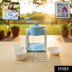 ALVENZA Manual Ice Gola Maker – Portable Blue Ice Slush Machine