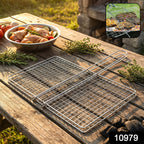 Heavy-Duty Stainless Steel BBQ Grill Basket Long Handle & Durable Construction