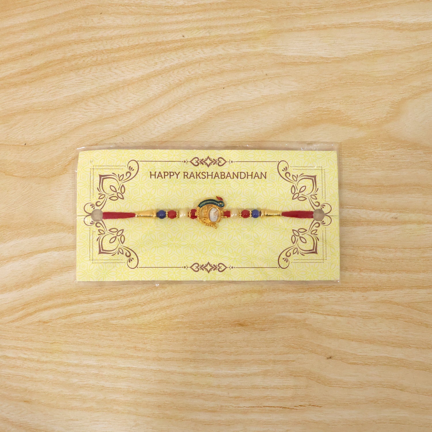 ALVENZA Elegant Stone Studs Rakhi – Traditional Beaded Brother Gift