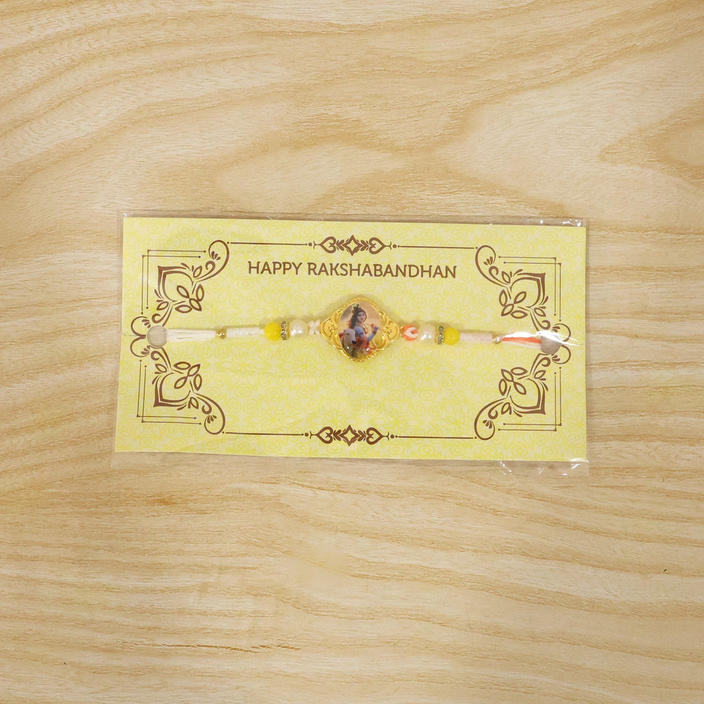 ALVENZA Lord Krishna Rakhi – Elegant Designer Thread for Raksha Bandhan