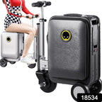 Electric Scooter Suitcase Rideable Smart Luggage with Removable Battery | - Side View