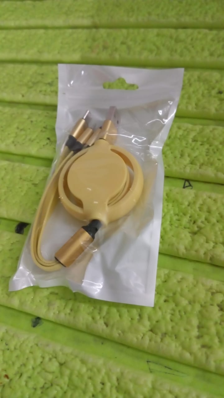 ALVENZA Retractable Charging Cable – 3-in-1 Universal Type C Micro USB | Indo Glow