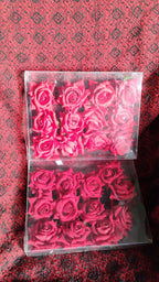 Velvet Rose Hair Clip – Red Flower Design (12 Pcs) | Calm & Curl