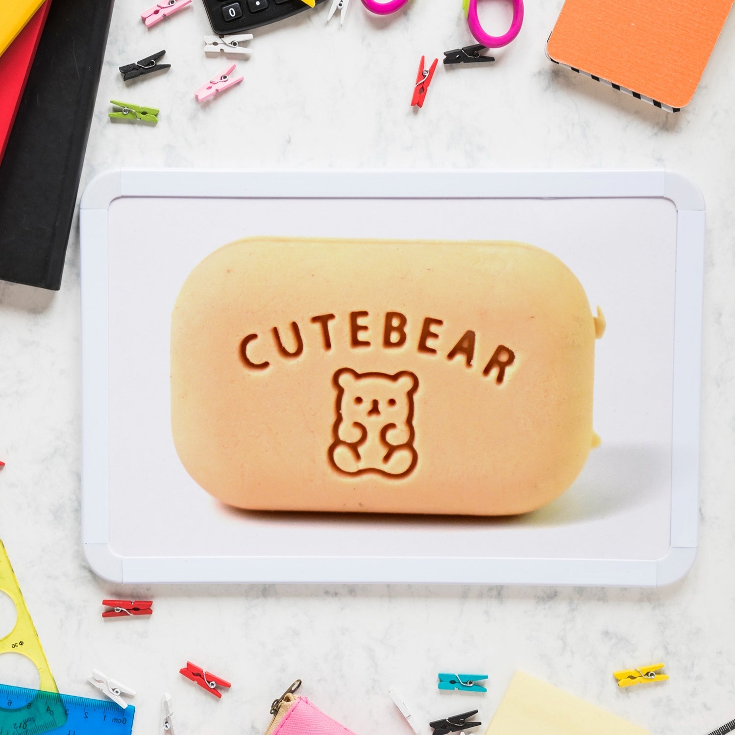 Soap Shaped Erasers Fun, Compact & Reusable Stationery - Front View