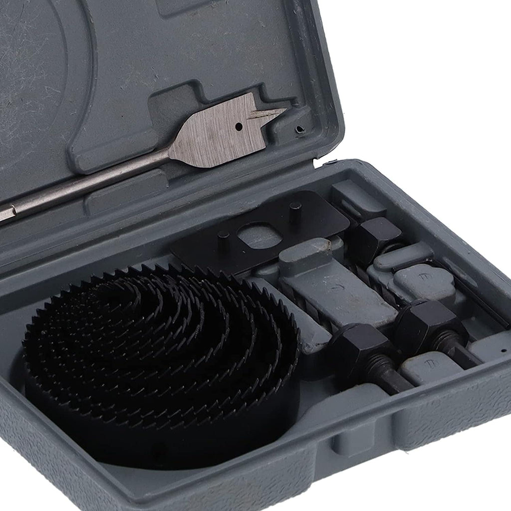 ALVENZA Hole Saw Kit – Carbon Steel 18 Pcs Set for Wood & Plastic | BoltForce