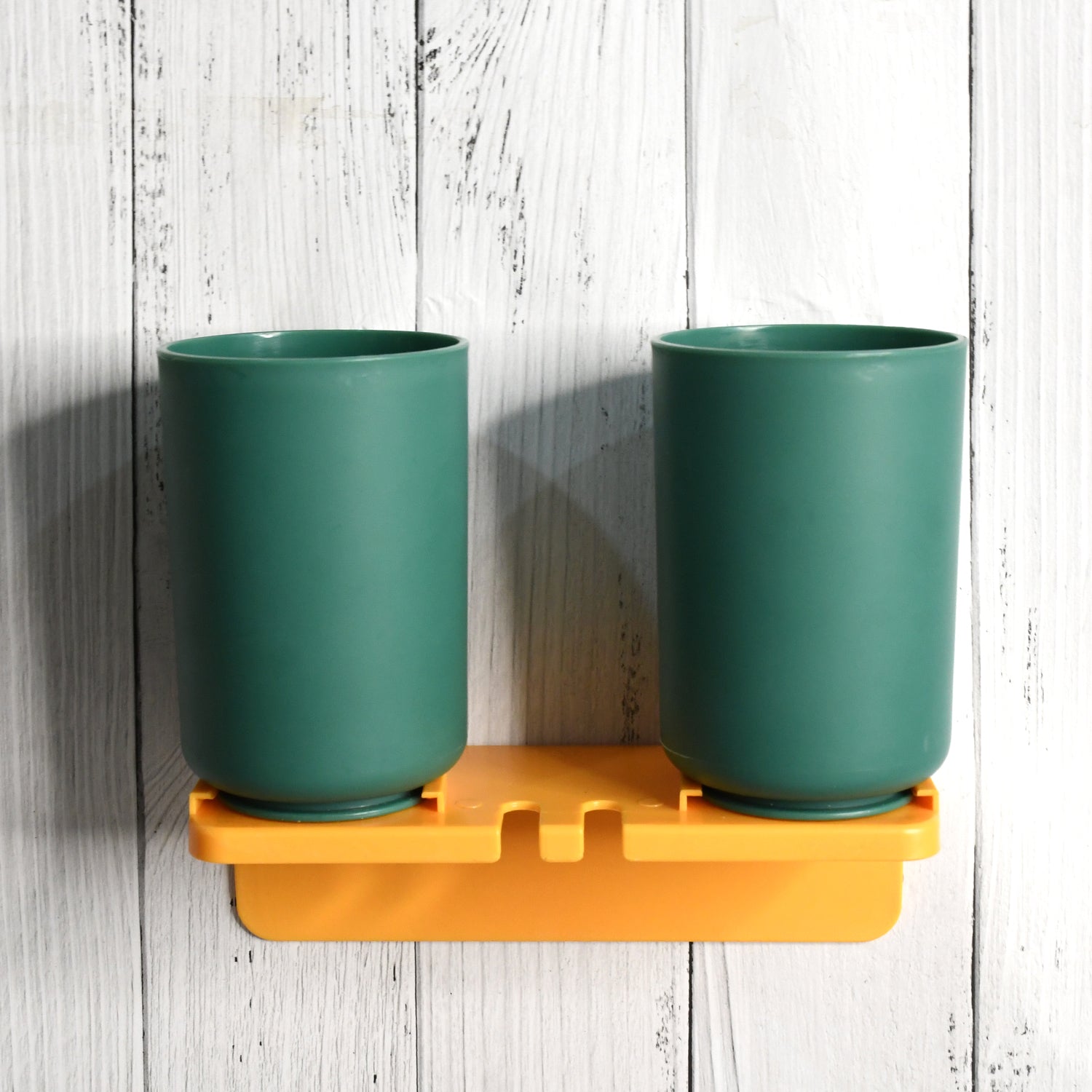 Wall Mount Toothbrush Holder 2 Cups, Self-Adhesive | BrushedUp