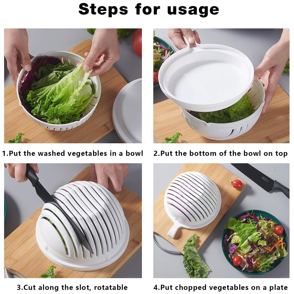 60 Seconds Salad Cutter Bowl Quick Vegetable & Fruit Slicer | Quickslice - Detail View 6