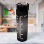 Motivational Water Bottle with Straw & Time Marker
