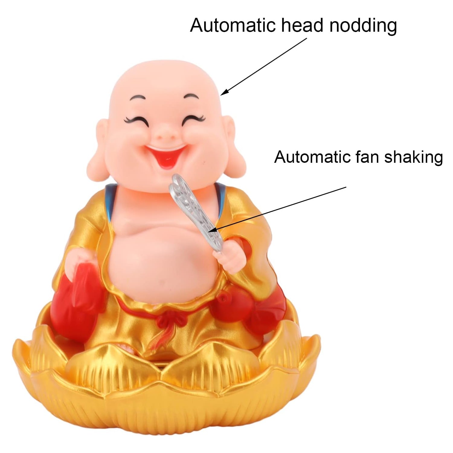 ALVENZA Solar Buddha Car Ornament – Nodding Dashboard Decor | Velvet Wheels