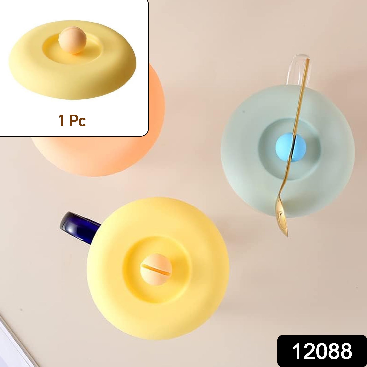 Silicone Cup Lid Airtight Seal for Mugs & Cups | Tidy Table - Side View