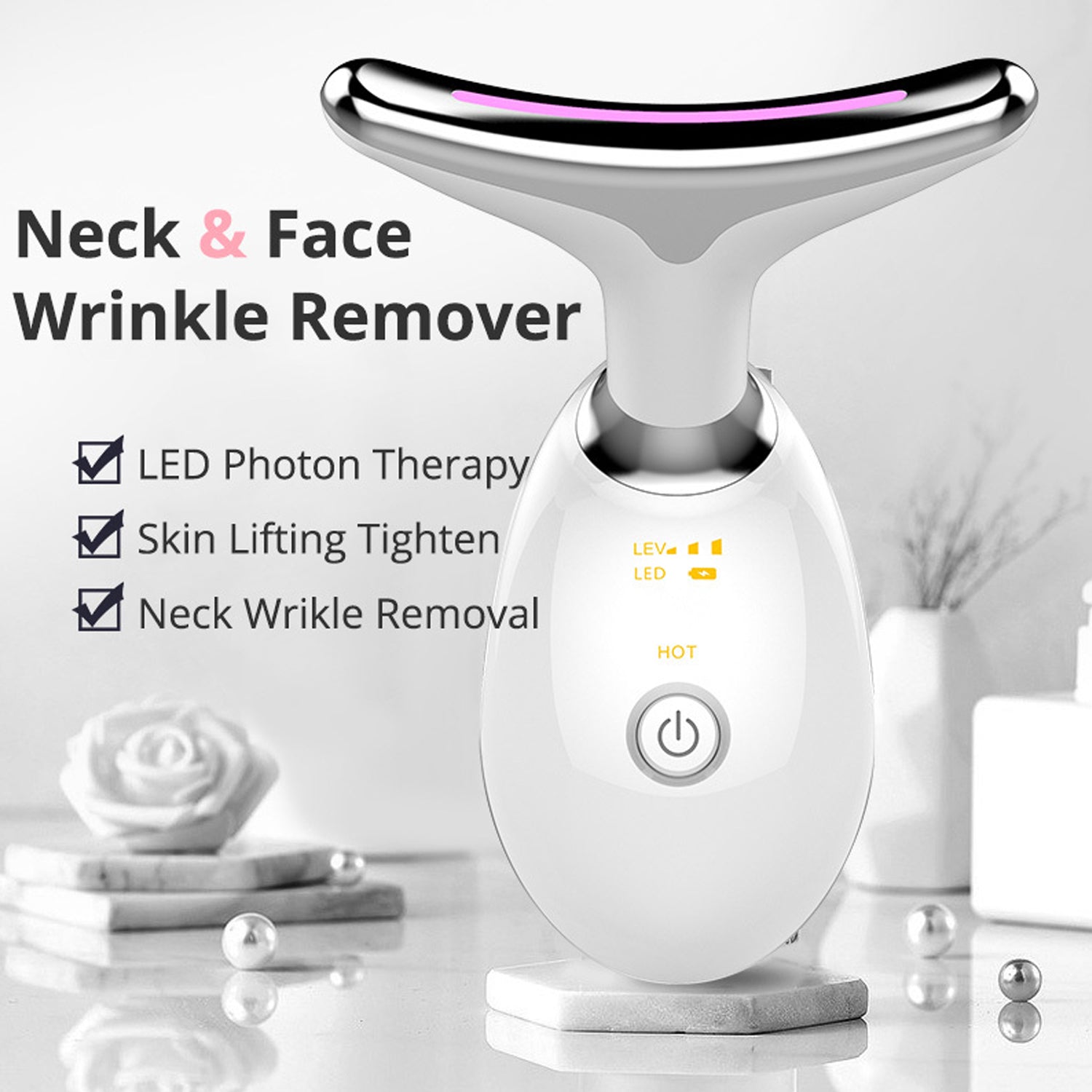Electric Face Massager LED Photon Wrinkle Remover