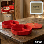 ALVENZA Dry Fruit Serving Tray – 2 Layer Multipurpose Snack Organizer
