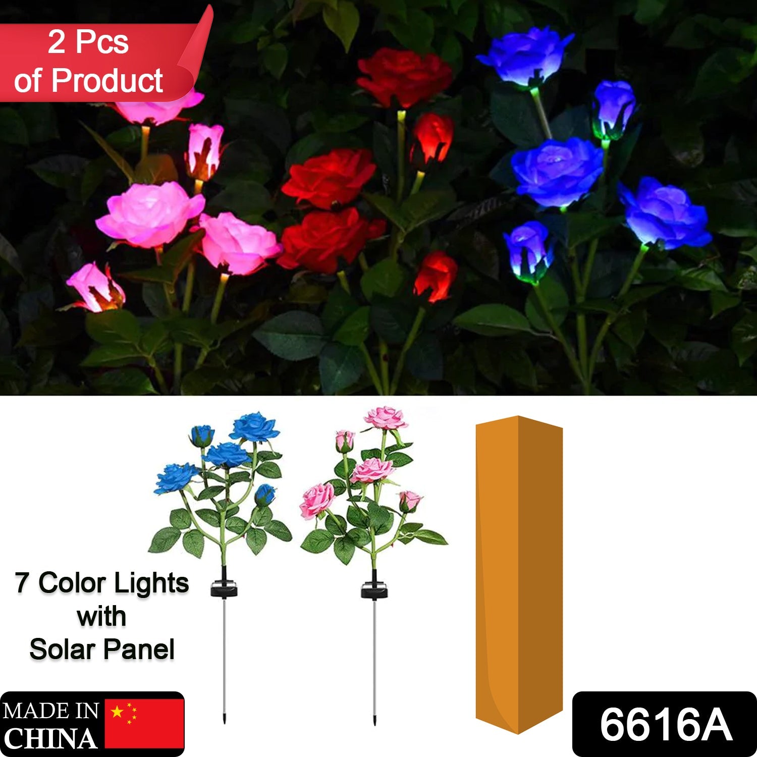 ALVENZA Solar Garden Rose Lights – Waterproof RGB Color Changing | FitFuzion