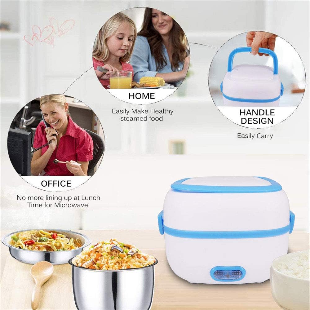 ALVENZA Electric Lunch Box 220V – Portable with Stainless Steel Compartments