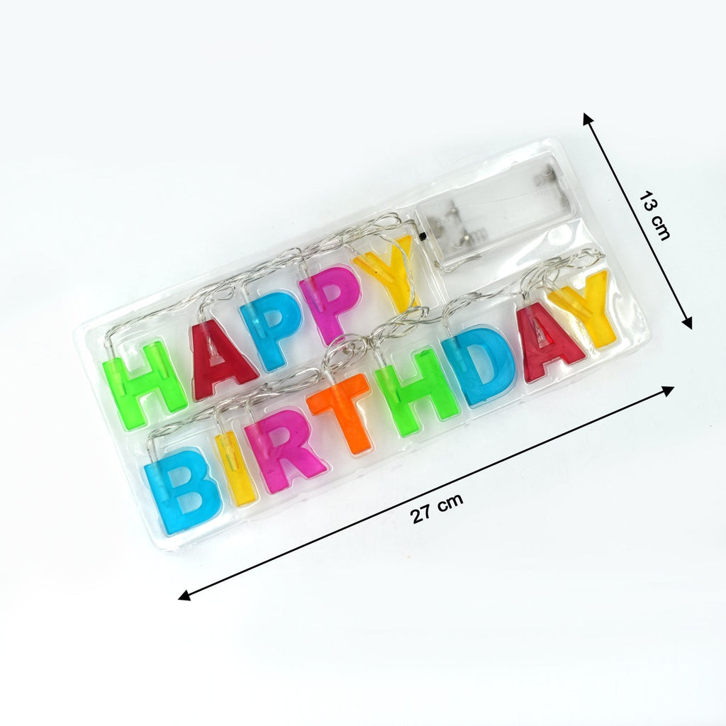 Happy Birthday LED String Lights Battery Operated Multicolour - Detail View 7