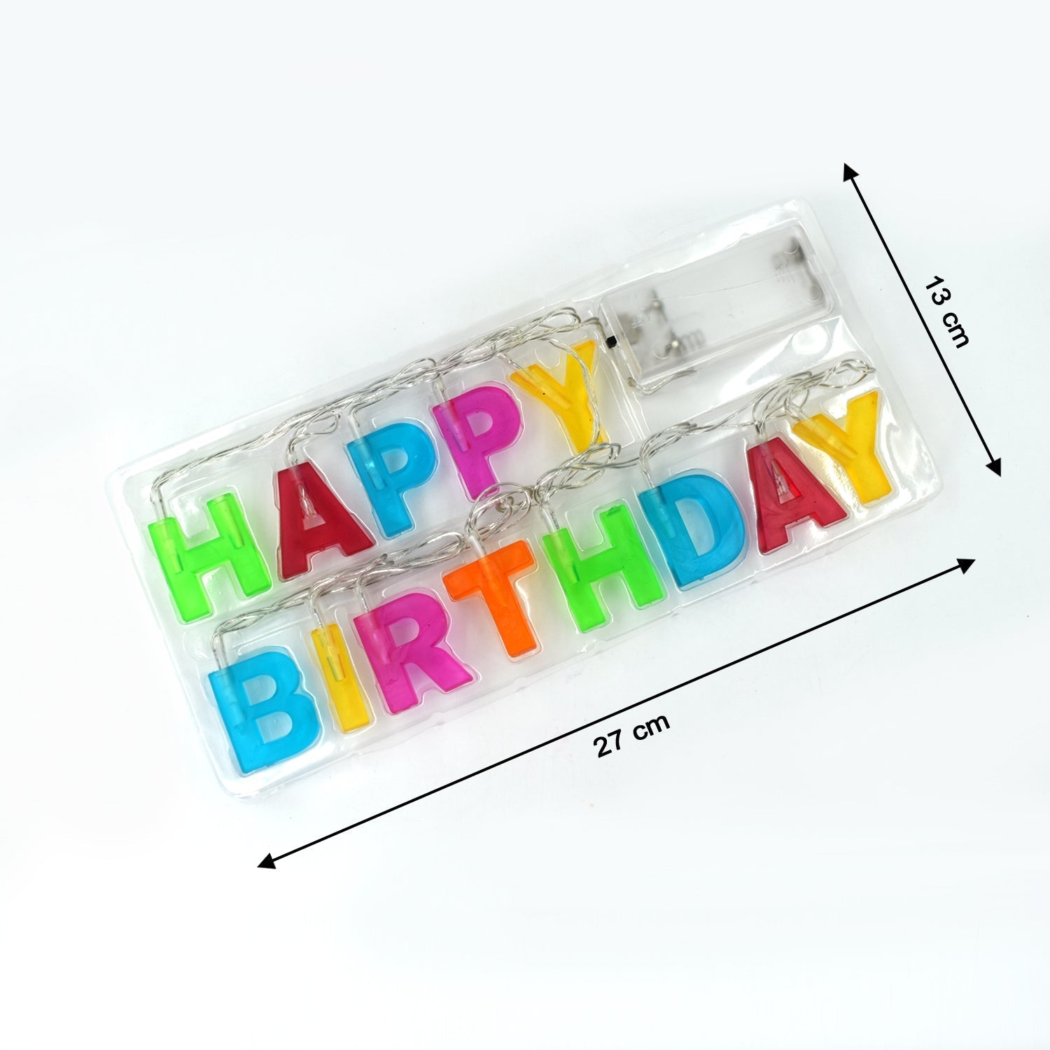 Happy Birthday LED String Lights Battery Operated Multicolour - Detail View 7