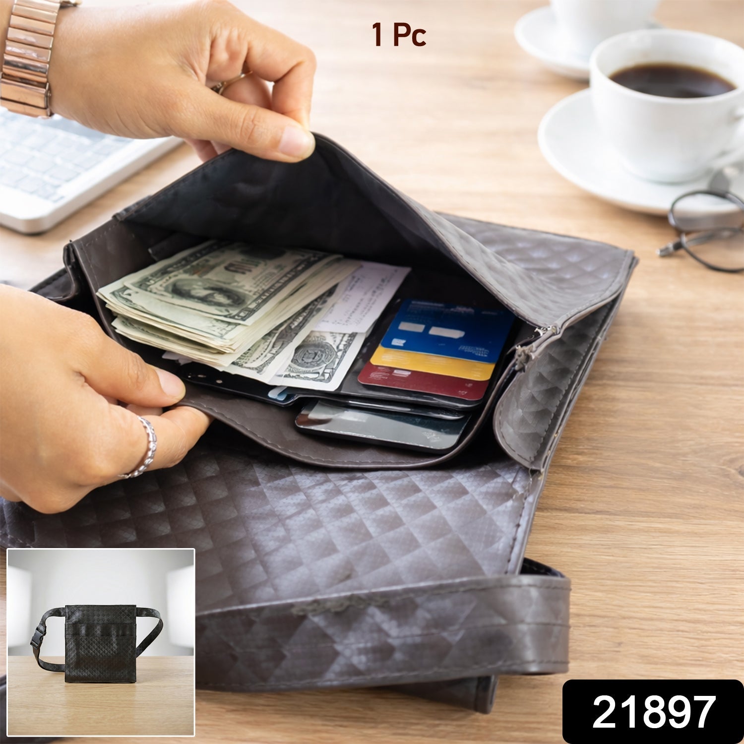 ALVENZA Quilted Crossbody Sling Bag – Stylish Adjustable Strap for Men & Women