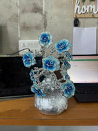 ALVENZA Silver Lucky Flower Tree Showpiece – Elegant Home Decor Accent