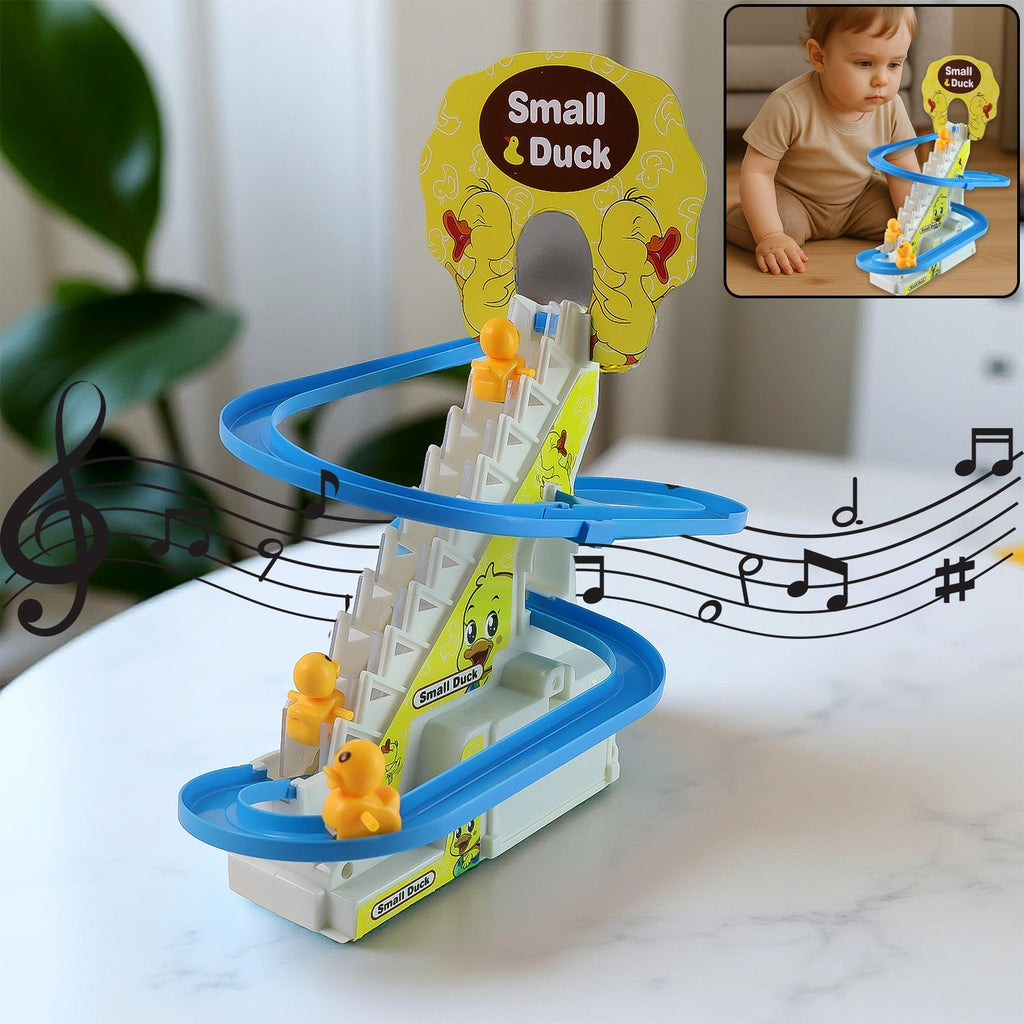 ALVENZA Duck Climb Stairs Toy – Interactive Music & Light Playset