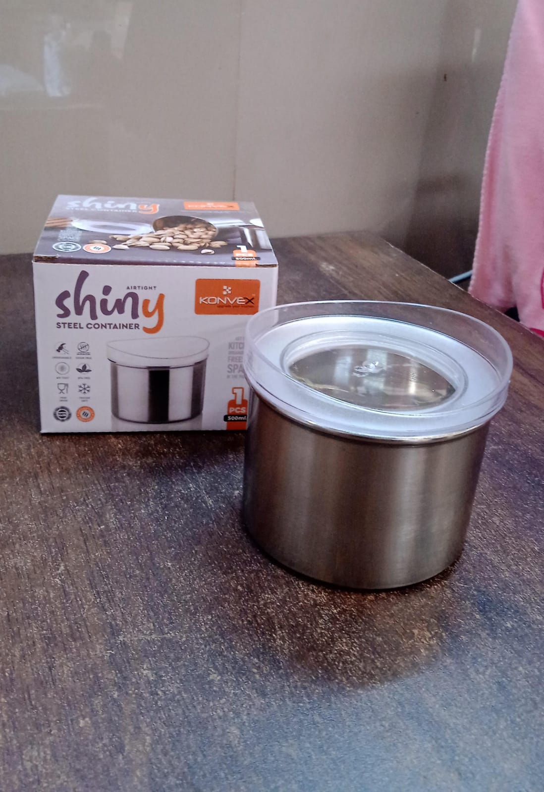 Stainless Steel Airtight Container 500ml See-Through Lid | Konvex - Detail View 7