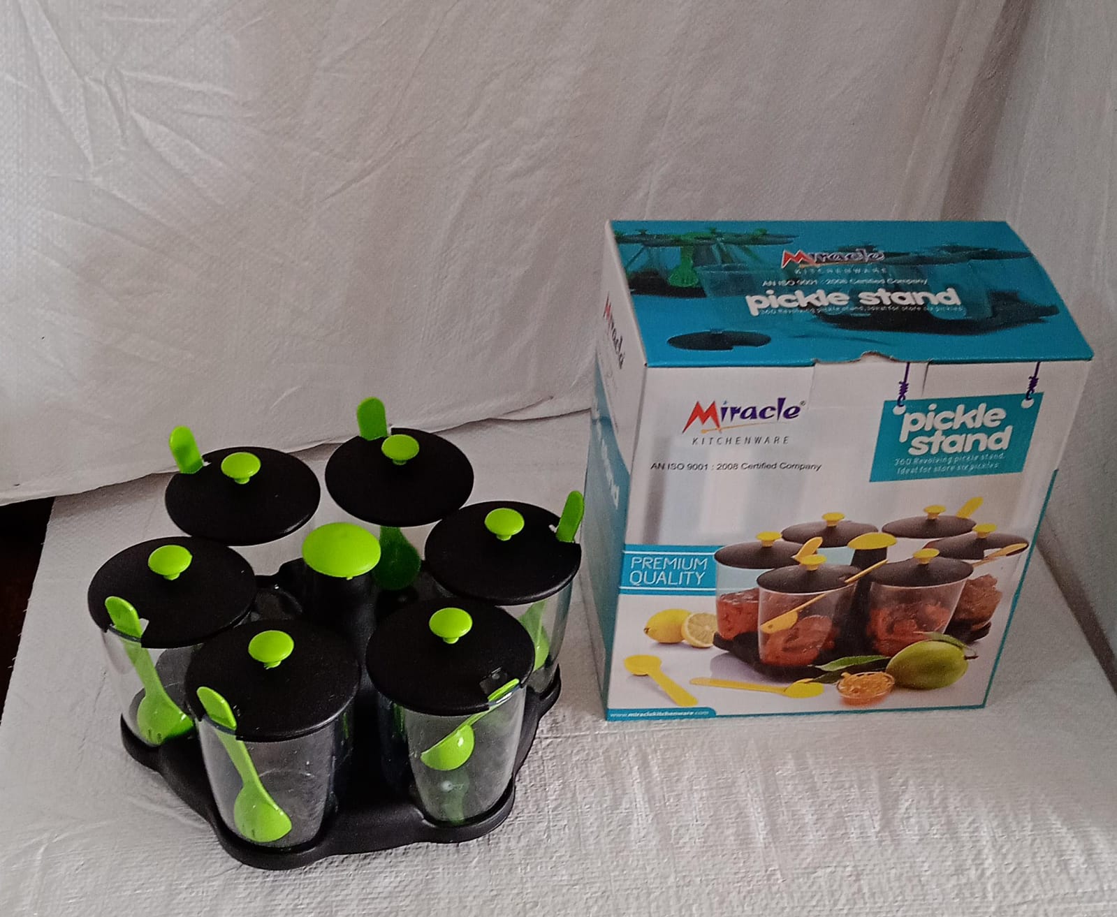 ALVENZA Revolving Spice Rack – 6-Piece Masala Container Set | Miracle