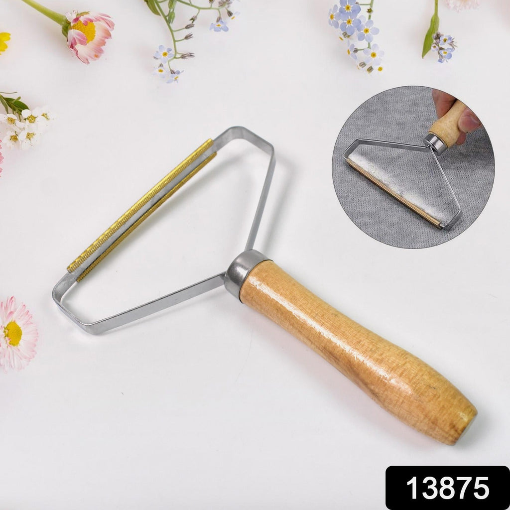 Lint Remover Double-Sided with Wooden Handle - Side View