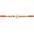 ALVENZA Snowflake AD Stone Designer Rakhi for Brother, Multicolour Beads Gift