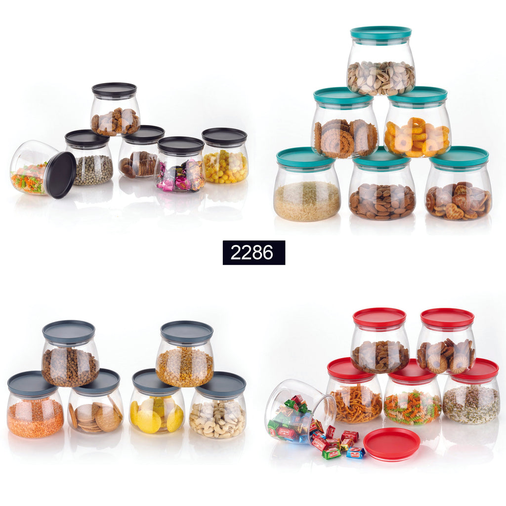 ALVENZA Airtight Storage Jars – Matka Shape, 900ml Set of 6 | Velvet Wheels