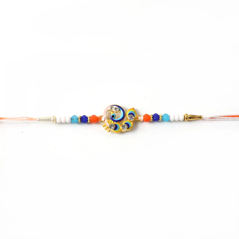 ALVENZA Traditional Rakhi with Colorful Beads – Elegant Brother Gift