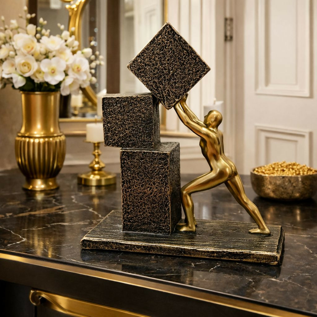 ALVENZA Abstract Human Figure Sculpture – Modern Home Décor Art Piece
