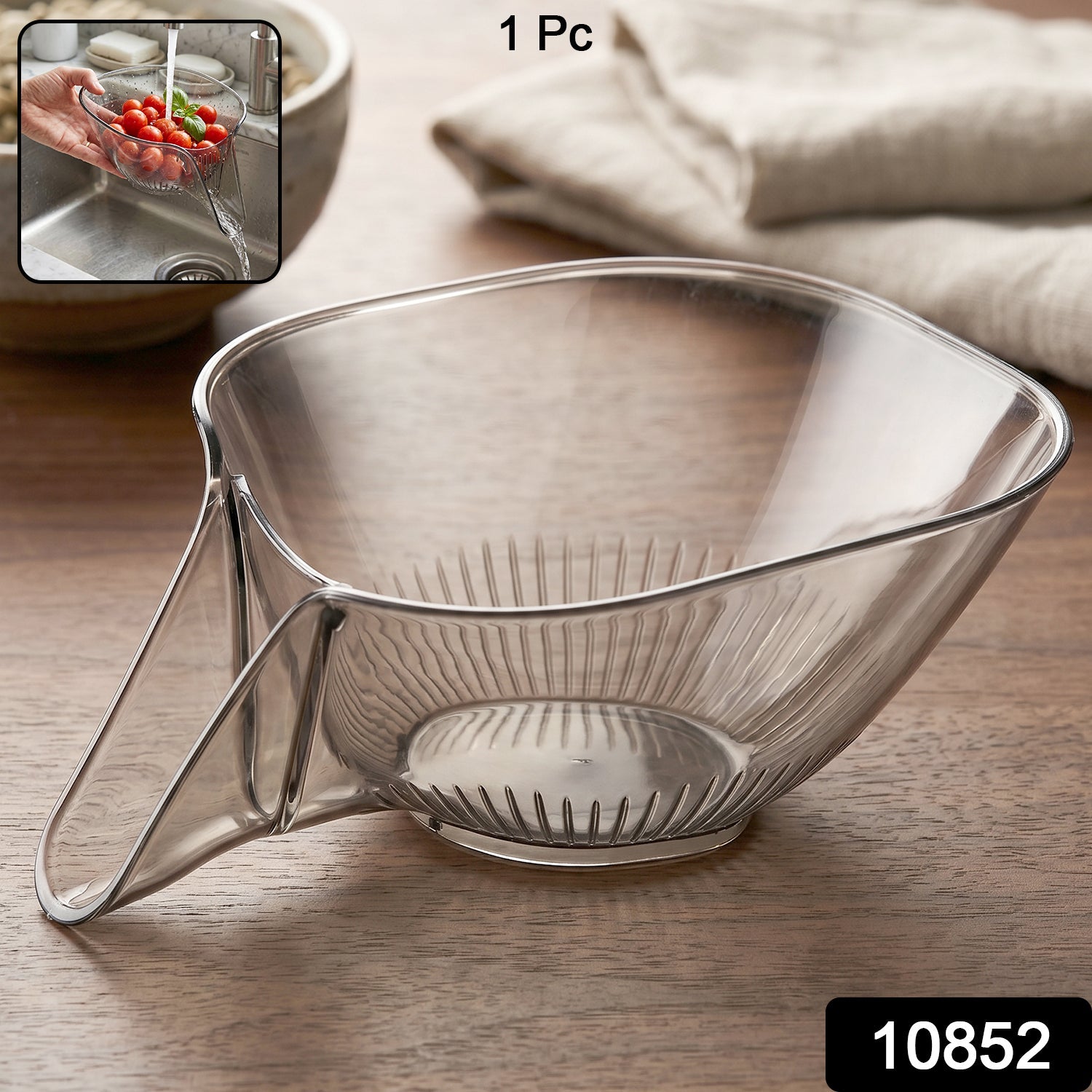 Fruit & Vegetable Washing Strainer Basket Easy, Hygienic Rinsing - Side View