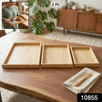 ALVENZA Wooden Finish Multipurpose Serving Tray Set – Stylish & Durable