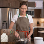 Waterproof Kitchen Apron Adjustable with Pockets for Cooking - Front View