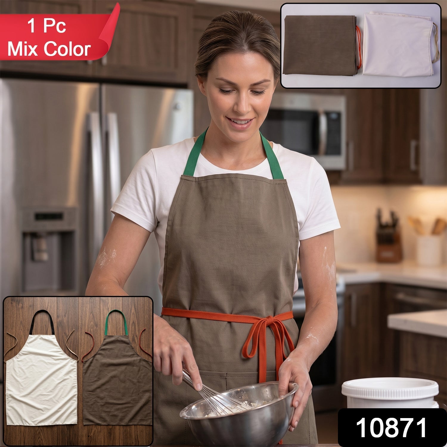 Waterproof Kitchen Apron Adjustable with Pockets for Cooking - Side View