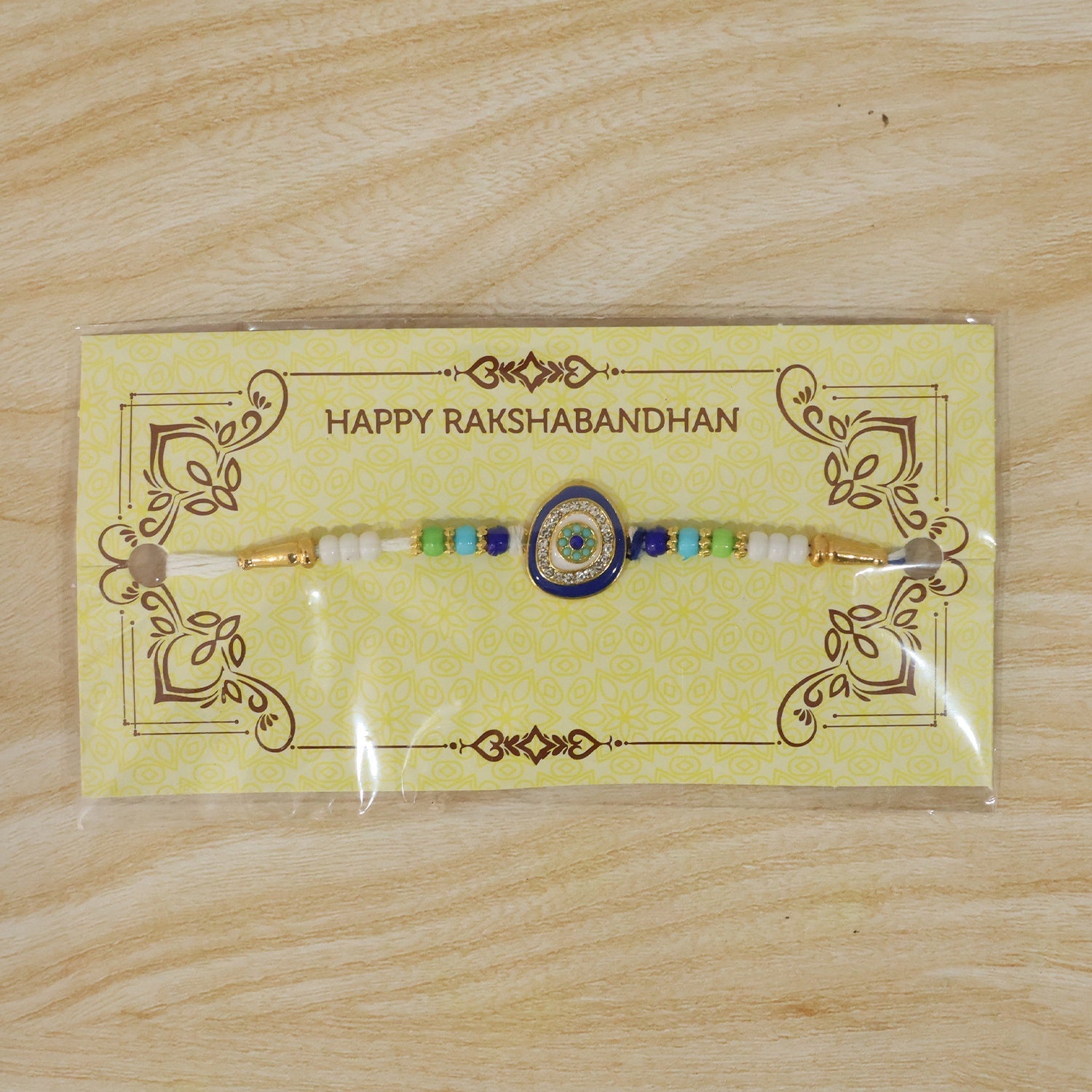 ALVENZA Evil Eye Kundan Diamond Rakhi – Traditional & Elegant Gift for Brothers