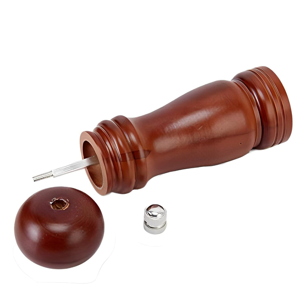 Wooden Pepper Mill Adjustable Ceramic Grinder | Grippy - Front View