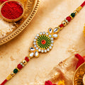 ALVENZA Traditional Floral Rakhi - Elegant Design for Brother's Raksha Bandhan