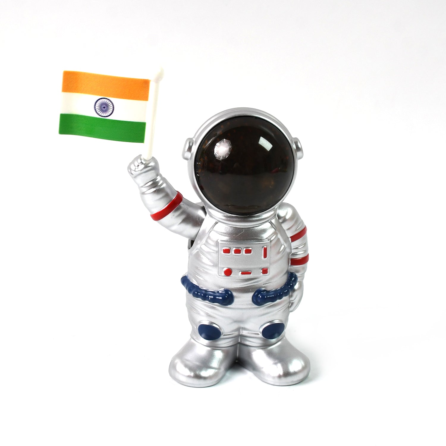ALVENZA Solar Power Astronaut Ornament – Indian Flag Car Dashboard Décor