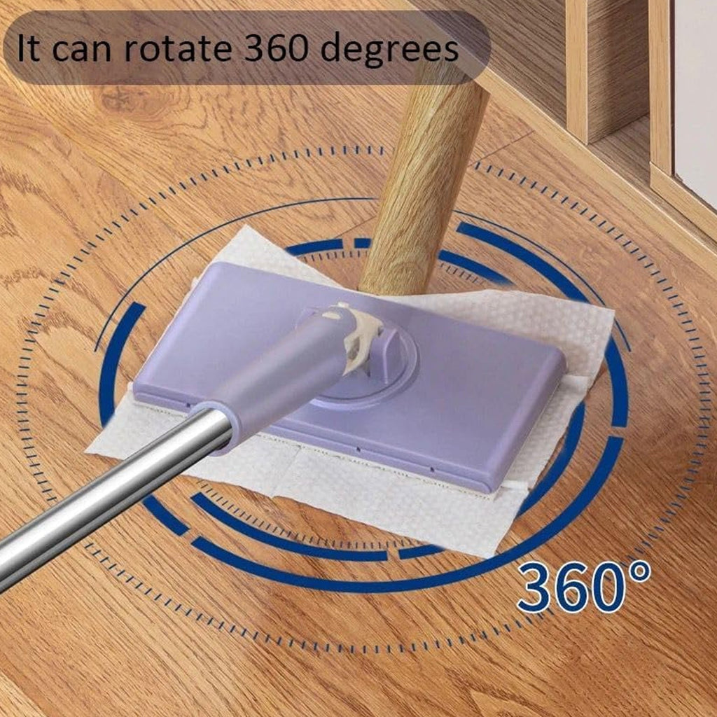ALVENZA Mini Mop with Automatic Cloth Change & Push-Pull Handle | Velvet Wipe
