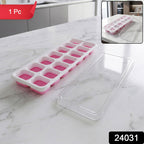 Plastic Ice Cube Tray Durable with Lid for Easy Freezing
