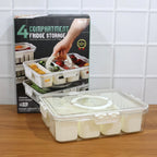 ALVENZA 6-Compartment Fridge Storage Box – Leak-Proof, Space-Saving Organizer