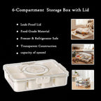 ALVENZA 6-Compartment Fridge Storage Box – Leak-Proof, Space-Saving Organizer