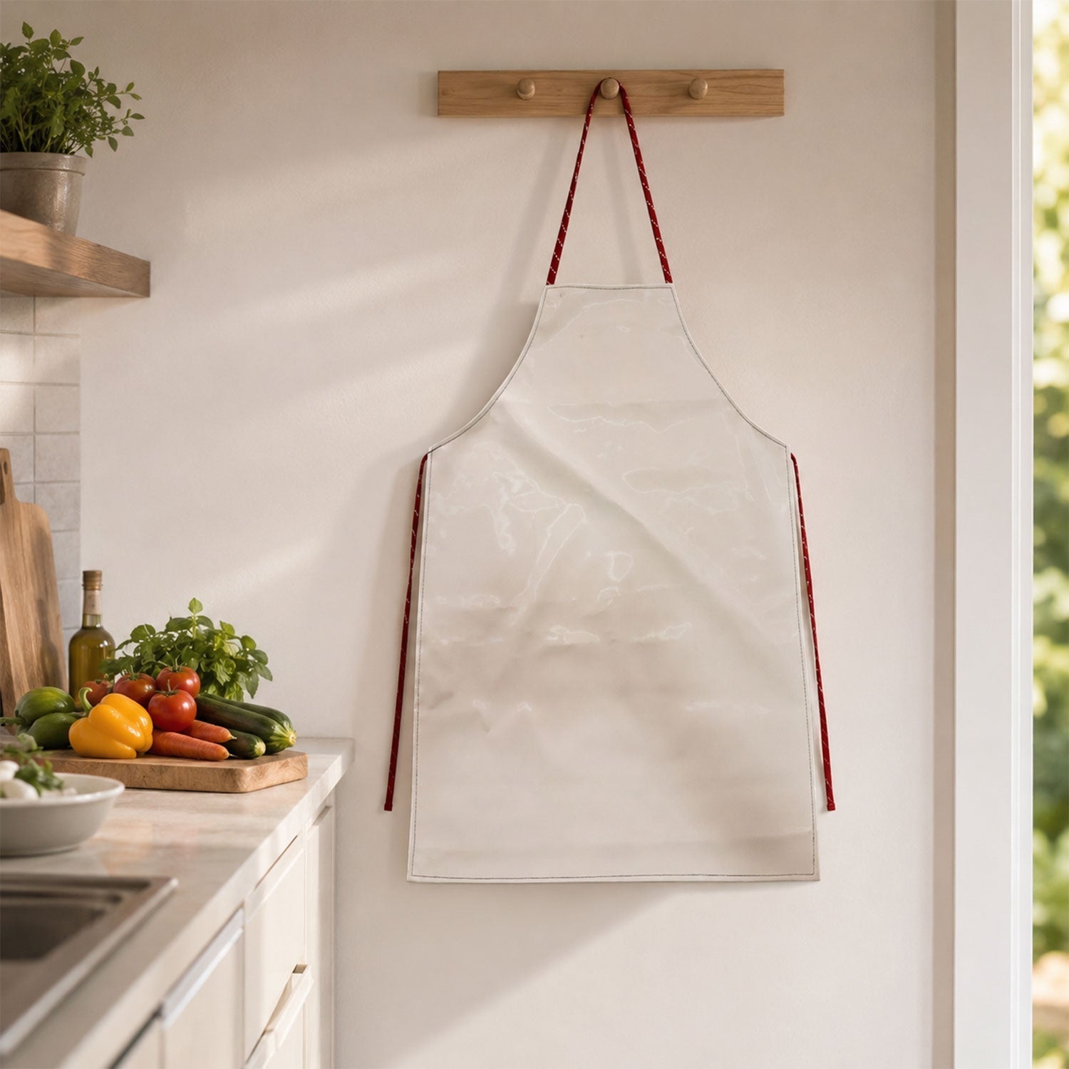 Waterproof Kitchen Apron Full Coverage & Adjustable Fit for Cooking - Front View