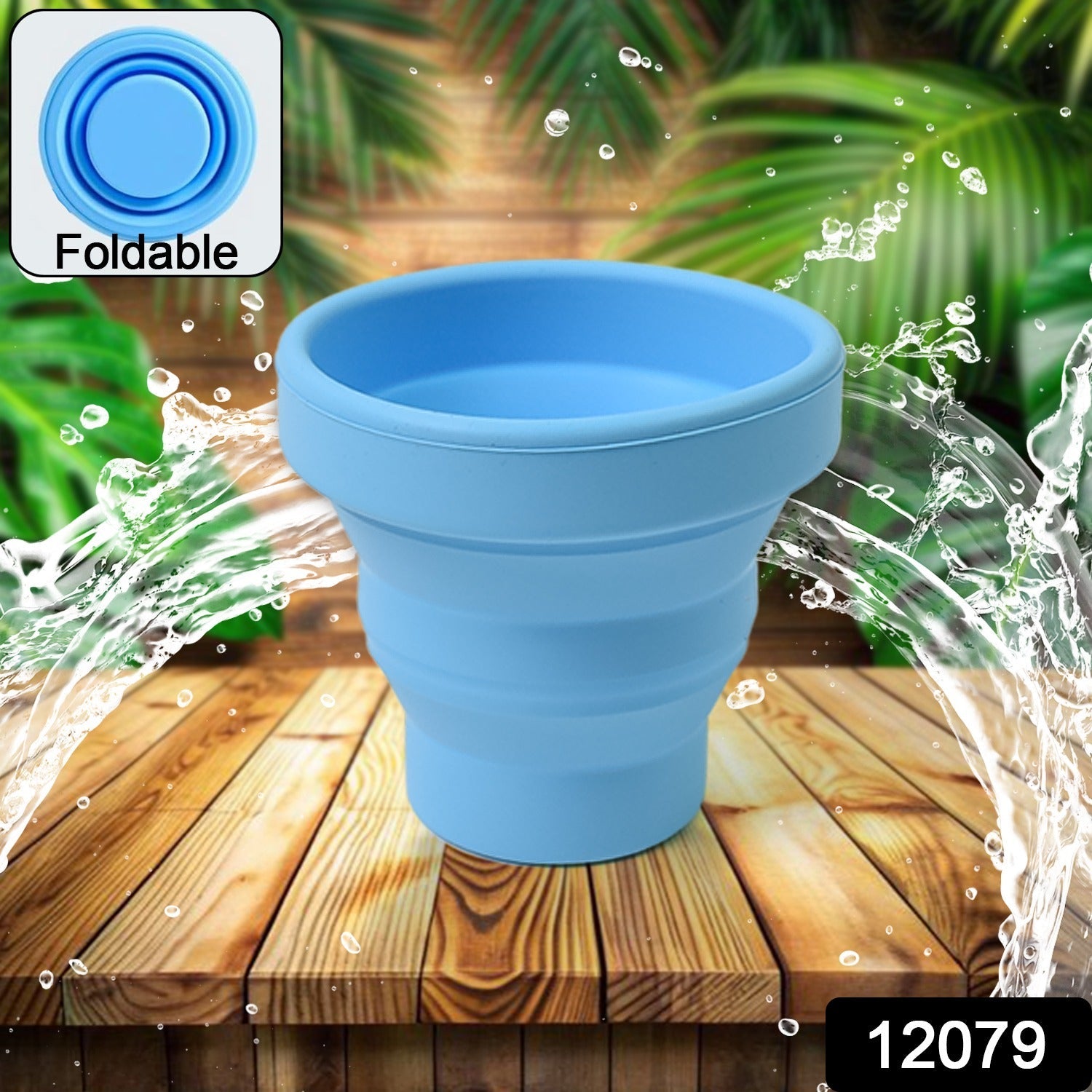 Foldable Silicone Travel Mug Leakproof & BPA-Free | hydrozilla - Side View