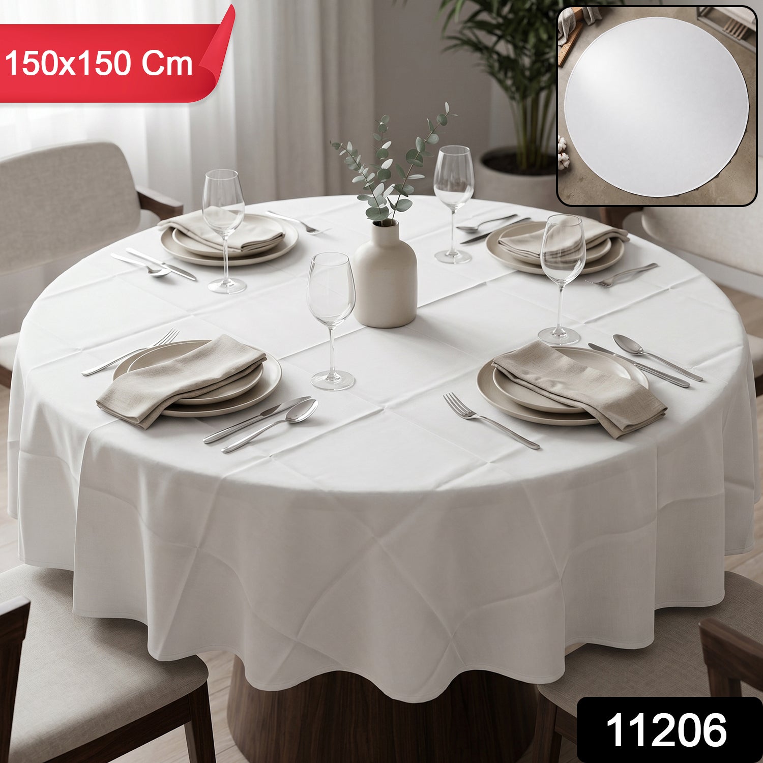 Multipurpose Round Dining Table Mat Elegant & Protective - Side View
